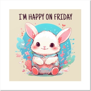 Happy friday rabbit Posters and Art